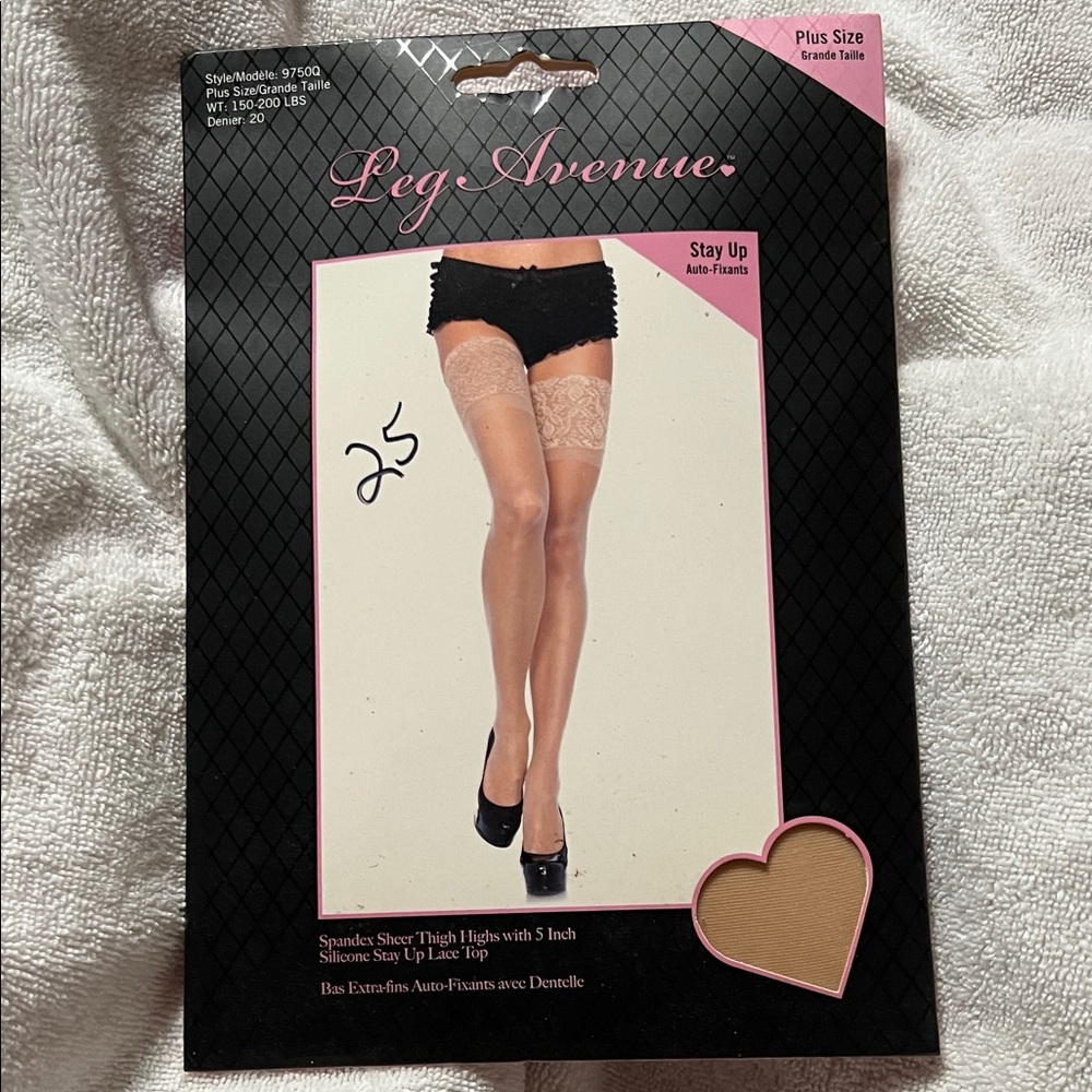 Leg Avenue Sheer Thigh Highs with Lace 5 Inch Stay UP Top.
